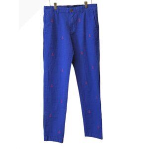 Brooks Brothers Red Fleece Anchor Seersucker Pants W31 L32.5 Sailor Core Nautica